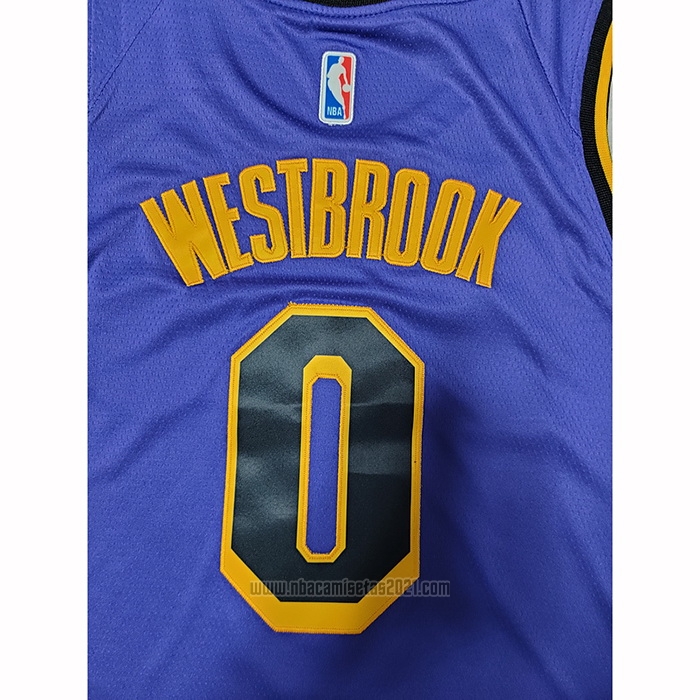 Camiseta Los Angeles Lakers Russell Westbrook #0 Statement 2022-23 Violeta